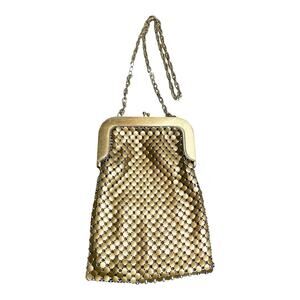 Whiting & Davis Vintage Matte Gold Chunky Chain Mail Purse